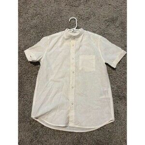 H&M linen blend white button down